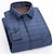 cheap Men&#039;s  Overshirts-Men&#039;s Shacket Dark Navy Blue Light Grey Long Sleeve Plaid / Striped / Chevron / Round Classic Collar Fall / Winter New Year Vacation Clothing Apparel Print