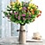 billige Kunstige blomster og vaser-1 stk tilfeldig farge kunstig blomst falske utendørs uv-bestandige planter faux plast grøntbusker innendørs utvendig hengende planter hjem kjøkken kontor bryllup hage dekor