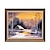 お買い得  風景画-手作り油絵キャンバス壁アート装飾古典的な風景村日没雪景色家の装飾用ロールフレームレス未延伸絵画クリスマスギフト