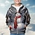 Χαμηλού Κόστους Τρισδιάστατα πανωφόρια για αγόρια-αγόρια 3d χιονάνθρωπος παλτό με κουκούλα πανωφόρι με μακριά μανίκια 3d print φθινοπωρινά χειμερινά ρούχα streetwear δροσερό πολυεστερικό παιδικό 3-12 ετών με φερμουάρ κουκούλα σε εξωτερικό χώρο casual