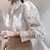 baratos Blusas e Camisas de mulher-Mulheres Blusa Cor Sólida Diário Preto Branco Damasco Buraco Elegante Moda Elegante &amp; Luxuoso Colarinho de Camisa Normal Primavera Outono Inverno