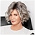 cheap Older Wigs-Short Wavy Wig Ombre Grey Mixed Brown Curly Bob Wigs for Women Chin Length Gray Layered Wavy Bob Wig with Dark Roots Natural Looking Synthetic Wigs for Ladies Daily Cosplay Hair Wig