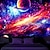 Недорогие Черные гобелены-Вселенная планета черный свет гобелен УФ-реактивное свечение в темноте триповый туманный природный пейзаж подвесной гобелен настенная роспись для гостиной спальни