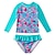 cheap Swimwear-Kids Girls&#039; Swimsuit School Solid Color Adorable Bathing Suits 7-13 Years Summer