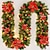 ieftine Fâșii LED-1 buc, ghirlandă artificială de Crăciun, ratan verde 20 leduri cu decorațiuni cu flori roșii pentru scară acasă șemineu afișaj ușă verandă decor interior exterior de Crăciun