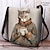 cheap Graphic Print Bags-Women&#039;s Crossbody Bag Shoulder Bag Fluffy Bag Polyester Shopping Daily Holiday Print Large Capacity Lightweight Durable Cat Blue Fuchsia Green