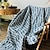 baratos Cobertores &amp; Mantas-Cobertor de linho estilo xadrez azul com franja para sofá/cama/sofá/presente, linho natural lavado cor sólida macio respirável aconchegante fazenda boho decoração de casa