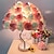 ieftine Lămpi de Masă-lampa de atmosfera cu trandafiri lampa de masa creativa simpla cu pene europene pentru dormitor camera nuntii lampa de masa cu led calduros cadou ziua de nastere