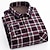 cheap Men&#039;s  Overshirts-Men&#039;s Shacket Dark Red Yellow Red Long Sleeve Plaid / Striped / Chevron / Round Classic Collar Fall / Winter New Year Vacation Clothing Apparel Print