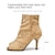 cheap Dance Boots-Women&#039;s Dance Boots Party Evening Prom Practice Sexy Boots Heel Solid Color High Heel Peep Toe Zipper Adults&#039; Gold