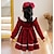 cheap Casual Dresses-Kids Girls&#039; Dress Solid Color Long Sleeve School Outdoor Casual Adorable Daily Cotton Midi Casual Dress Spring Fall Winter 2-8 Years Pink Red