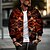 cheap Men&#039;s Printed Coats-Men&#039;s Bomber Jacket Varsity Jacket Outdoor Sport Warm Pocket Fall Winter Line Abstract Daily Wear Going out Fall &amp; Winter Standing Collar Long Sleeve White Yellow Red padding jacket
