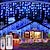baratos Mangueiras de LED-4m Luzes de sincelo de Natal 96 LEDs Branco Quente Branco Frio Azul Janela / Cortina / Luzes de Gelo USB Decoração de Natal Carregamento USB
