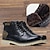 cheap Men&#039;s Boots-Men&#039;s Boots Retro Work Boots Work Sneakers Walking Vintage Casual Outdoor Daily Leather Height Increasing Mid-Calf Boots Lace-up Black Brown khaki Fall Winter