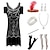 cheap Historical &amp; Vintage Costumes-Roaring 20s 1920s The Great Gatsby Outfits Party Costume Masquerade Prom Dress Christmas Party Dress Short Length The Great Gatsby Women&#039;s Sequins Tassel Fringe V Neck Halloween Performance Halloween