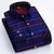 cheap Men&#039;s  Overshirts-Men&#039;s Shacket Dark Red Dark Navy Royal Blue Long Sleeve Plaid / Striped / Chevron / Round Classic Collar Fall / Winter New Year Vacation Clothing Apparel Print