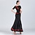 cheap Ballroom Dancewear-Ballroom Dance Dress Printing Women&#039;s Performance Training Short Sleeve Natural Tulle Ice Silk