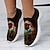 olcso Grafikus nyomtatott cipő-Női Tornacipők Slip-Ons Nyomtatási cipők Extra méret Flyknit cipő Szabadtéri Bálint nap Napi Rózsa Lapos Divat Alkalmi Repülő szövés Sötétvörös
