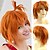 billige Kostumeparykker-rose knop anime halloween paryk mørk orange til cosplay fest syntetisk lagdelt kort hår parykker med pandehår pastel parykker til kvinder mænd børn
