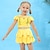 Χαμηλού Κόστους Μαγιό-Παιδιά Κοριτσίστικα Μαγιό ΕΞΩΤΕΡΙΚΟΥ ΧΩΡΟΥ Συμπαγές Χρώμα Λατρευτός Μαγιό 7-13 ετών Καλοκαίρι Κίτρινο Βαθυγάλαζο Θαλασσί