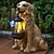 זול פיסול ואורות נוף-אורות סולארים לכלב חיצוני, עמיד למים, עיצוב גן כלבים, אורות גן סולארים קישוט חיצוני עמיד למים סידור נוף מנורת דשא קישוטי חוץ