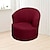 abordables Cubierta de sillón y silla sin brazo-Funda para sillón giratorio de barril de jacquard, funda elástica color burdeos para sillón giratorio, funda para sofá, funda para sillón de club redondo moderno