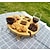 baratos Arrumação de Cozinha-mesa de piquenique dobrável de madeira com suporte para copos de vinho portátil criativo 2 em 1 suporte para copos de vinho e prato compartimentado para queijo e frutas para exterior