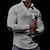 olcso 3d cipzáras polo-Férfi 3D Nyomtatott Gofris pólóing golf póló Alkalmi / Napi Hosszú ujj Térfogatcsökkenés Cipzár Pólóingek Fekete Fehér Ősz &amp; tél S M L Lapel Polo