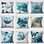 baratos estilo floral e plantas-Capa de almofada dupla face com flor azul, 1 peça, macia, decorativa, quadrada, fronha para quarto, sala de estar, sofá, cadeira