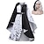 preiswerte Kostüme für Kinder-Kinder Mädchen 101 Dalmatiner Cruella de Vil Kleidersets 2-teilig gepunktet Performance Halloween schwarz asymmetrische ärmellose Kostümkleider 3–12 Jahre mit Perücke