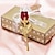 abordables Décorations de mariage-1pc, cadeau de Saint Valentin fleur de rose en verre de cristal dans la boîte mini rose artificielle pour toujours en or rouge pour cadeau de mariage de petite amie pour invité