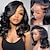 cheap Human Hair Lace Front Wigs-14 Inch Short Bob Wig Human Hair Wigs For Black Women 13x4  Lace Front Wigs Pre Plucked Transparent HD Brazilian Body Wave Lace Frontal Wigs Loose Wavy Human Hair Wig
