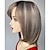 billiga äldre peruk-korta ombre grå peruker för kvinnor lager haka längd grå bob peruk mellanlångt rakt hår peruk naturlig syntetperuk