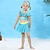 お買い得  水着-子供 女の子 水着 アウトドア 純色 愛らしい 水着 7-13歳 夏 イエロー ネービーブルー ブルー