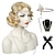 tanie Peruki kostiumowe-Fala peruka kobiety czarny 1920 s vintage klapa peruka lady rockabilly krótkie kręcone peruki impreza z okazji halloween przebranie na karnawał włosy syntetyczne