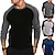 billige basic t-shirts-Damer og Herrer Raglansleev Rund hals Forår Efterår Ensfarvet / almindelig farve Basale Dagligdagstøj Stævnemøde I-byen-tøj Mørkegrå Sort Hvid Top T-shirt til mænd