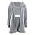 preiswerte Kigurumi Pyjamas-Solides flauschiges Lounge-Set, langärmliger Bademantel mit Kapuze, Tanktop und Shorts mit elastischem Bund, Loungewear und Nachtwäsche für Damen