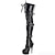 cheap Platform Boots-Women&#039;s Boots Plus Size Goth Boots Stripper Boots Party Daily Beach Solid Colored Over The Knee Boots Thigh High Boots Platform Stiletto Heel Pumps Round Toe Closed Toe Fashion Sexy PU Zipper Black