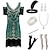 cheap Historical &amp; Vintage Costumes-Roaring 20s 1920s The Great Gatsby Outfits Party Costume Masquerade Prom Dress Christmas Party Dress Short Length The Great Gatsby Women&#039;s Sequins Tassel Fringe V Neck Halloween Performance Halloween