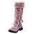 abordables Bottes de neige et d&#039;hiver-bottes d&#039;hiver noires en fausse fourrure pour femmes avec lacets à pompon - conception chaude et isolée, hauteur genou, semelles antidérapantes pour le temps froid et les jours de neige