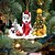 abordables Décorations d&amp;#39;arbre de Noël-Pendentif de voiture créatif, nouveau chien de noël, bonhomme de neige, ornement d&#039;arbre de noël, pendentif de sac à dos en acrylique, cadeau de noël