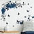levne Samolepky na zeď-romantická modrá růže motýl ložnice obývací pokoj domácí dekorace samolepka na zeď samolepicí