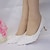 levne Svatební střevíce-svatební boty pro nevěstu družička ženy se zavřenou špičkou špičatou špičkou bílé pu lodičky z umělé kůže s krajkou květina nízký podpatek kotě na podpatku svatební párty valentýn elegantní klasika