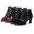 cheap Ankle Boots-Women&#039;s Boots Sandals Boots Summer Boots Party Daily Floral Booties Ankle Boots Summer Lace Chunky Heel Open Toe Elegant Vintage Business PU Zipper Black Burgundy
