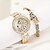 abordables Relojes de Cuarzo-5 unids/set de relojes elegantes de leopardo con diamantes de imitación para mujer, joyería sofisticada y elegante, relojes únicos para mujer
