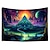 cheap Blacklight Tapestries-Blacklight Tapestry UV Reactive Glow in the Dark Glow Party Neon Trippy Misty Pyramid Egypt Hanging Tapestry Wall Art Mural for Living Room Bedroom