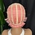 abordables Perruques de qualité supérieure-Perruques courtes de lutin de cheveux humains coupe de lutin perruques ondulées roses courtes perruques de cheveux synthétiques courtes en couches pour les femmes