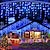 رخيصةأون أضواء شريط LED-1 قطعة أضواء سلسلة جليدية تعمل بالطاقة الشمسية، أضواء جليدية للفناء، أضواء جليدية لعيد الميلاد، أضواء خرافية ستارة النافذة لحفلات الزفاف، غرفة النوم، الحديقة، الفناء الخارجي، داخلي 4 متر/13 قدم، 96