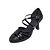 abordables Chaussures de bal, de danse moderne-Femme Chaussures Modernes Utilisation Entraînement Talon Talon Cubain Bout pointu Fermoir T Adulte Noir Champagne Dorée