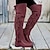 cheap Cowboy &amp; Western Boots-Women&#039;s Boots Cowboy Boots Suede Shoes Plus Size Outdoor Daily Solid Color Over The Knee Boots Thigh High Boots Tassel Wedge Heel Hidden Heel Round Toe Elegant Bohemia Vintage Walking Faux Suede